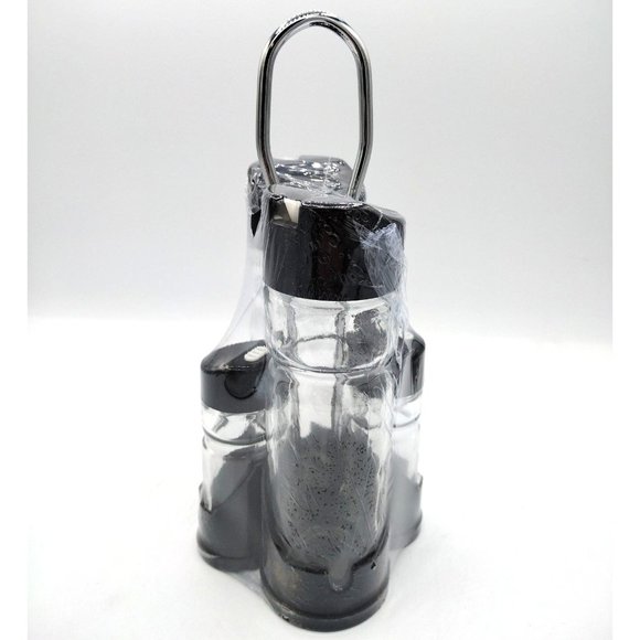 Salad Set 5 Piece Oil Vinegar Salt Pepper Caddy Oldtyme Still Sealed Inside Box - Picture 5 of 11